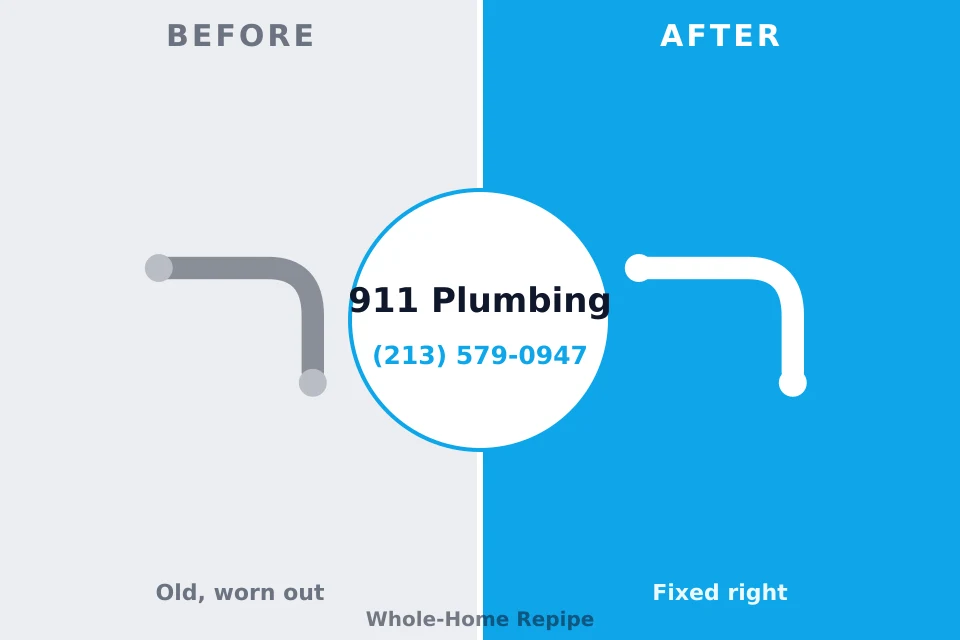 Before and after: plumbing repair Sweetwater, TX